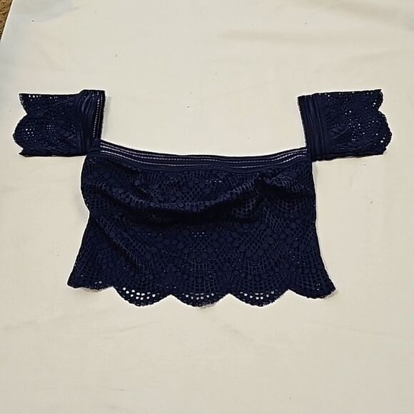 Victorias Secret blue lace halter top small. - Picture 1 of 5